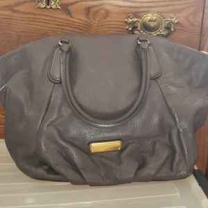 Marc Jacobs gray pebbled leather handbag